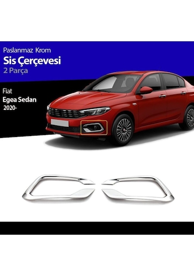 Fiat Egea Sd ve Hb Uyumlu Sis Farı Çerçevesi Paslanmaz Çelik 2020