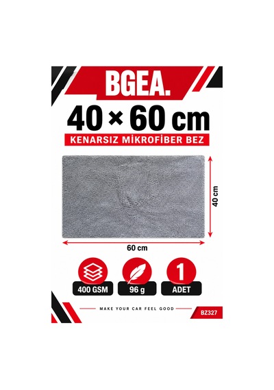 Bgea Kenarsız Lazer Kesim Mikrofiber Bez 40 60 Cm 400 Gsm Gri Bz327