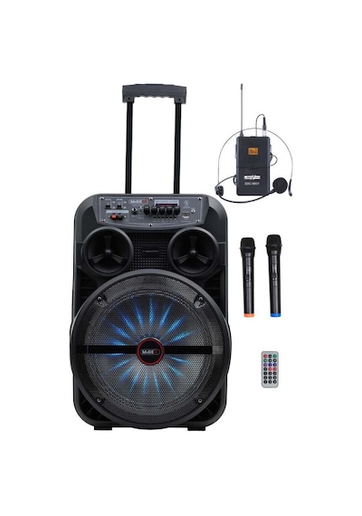 Midex Mxr-280sxc Taşınabilir Seyyar Portatif 3 Mikrofonlu Şarjlı Ses Sistemi Hoparlör 280 Watt