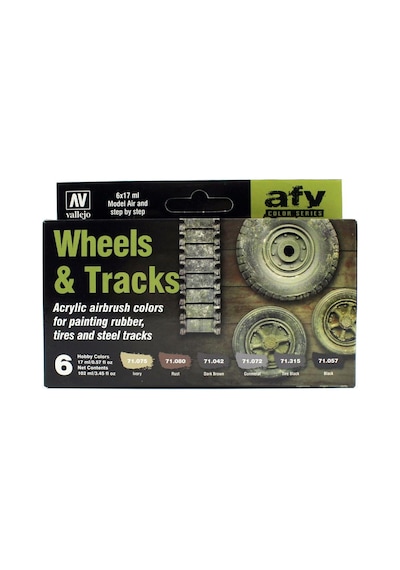 6x17 Ml. Wheels & Tracks Model Air Serisi Maket Boyası Seti, Vallejo 71213 Standart