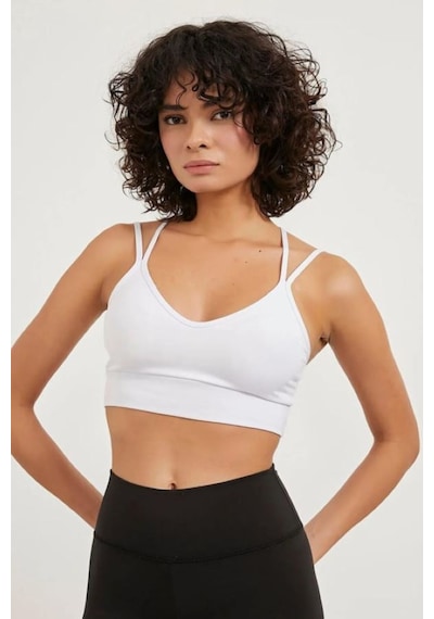 Sırt Çapraz Askılı Crop Bluz - S504566 Beyaz