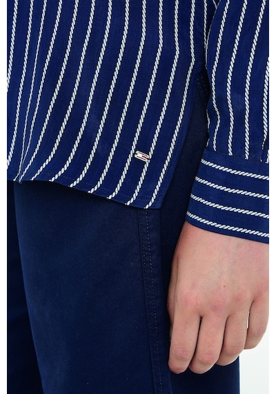 Tommy Hilfiger Kadın Çizgili Gömlek Lacivert