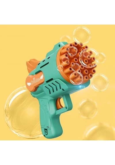 3 Adet Mavi Sarı Pembe Köpük Tabancası 29 Delikli Çoklu Köpük Atan Tabanca 6 Solisyonlu Bubbles Gun