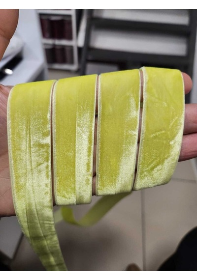 2.5 Cm Kadife Kurdele Şerit 5 Metre Sarı