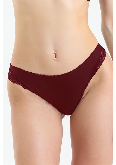 Magic Form Önü Pamuklu Arkası Dantelli Brazilian Külot Bordo - 619114210 Bordo