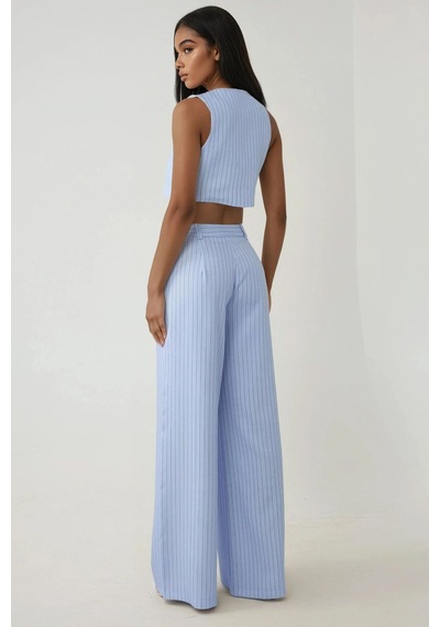 Hiccup Pika Collection Fitted Striped Crop Yelek Bebek Mavisi