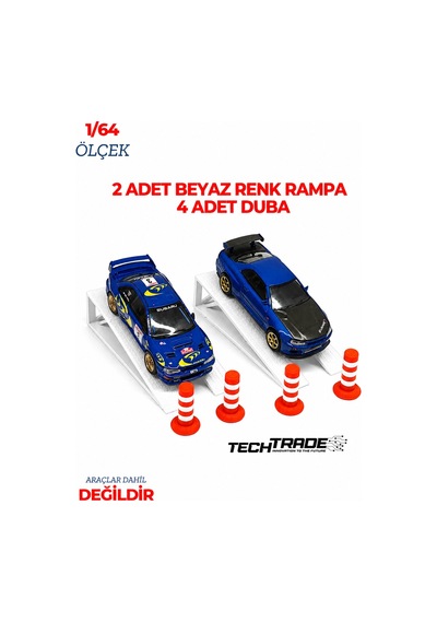 1/64 Ölçek Diorama 2 Adet Beyaz Rampa + 4 Adet Duba