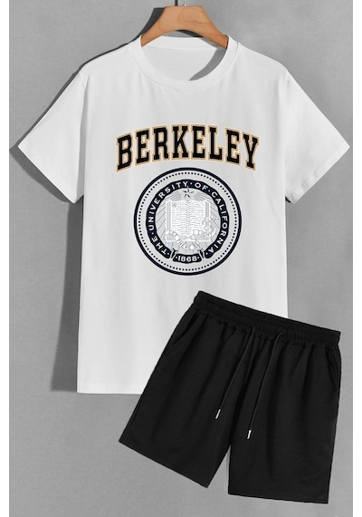 Uyguntarz Berkeley Şort T-shirt Eşofman Takımı Beyaz