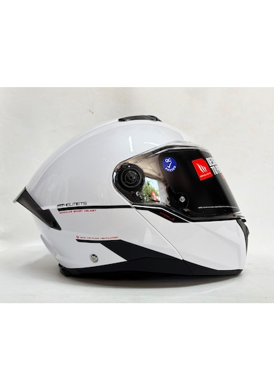 Mt Atom 2 Sv A1 Güneş Vizörlü Çene Açılır Kask Parlak Beyaz