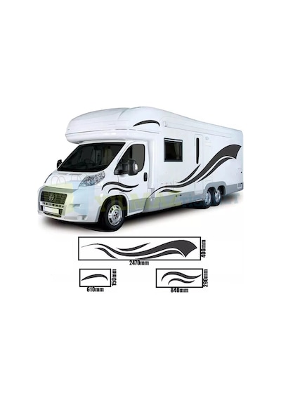 Karavan Çekme Yan Çizgi Şerit Oto Sticker Araba Çıkartma Tek Yön