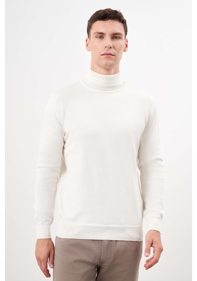 Morven Erkek Ekru Trend Core Spun Balıkçı Yaka Dynamic Fit Rahat Kesim Triko 26kc017010454 Ekru Ekru