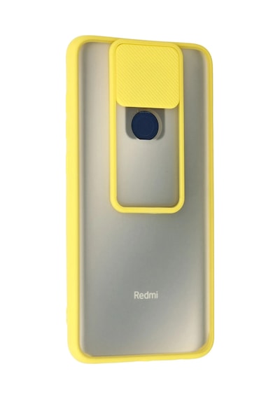 Uryport Xiaomi Redmi Note 9 Kılıf Palm Buzlu Kamera Sürgülü Silikon - Sarı
