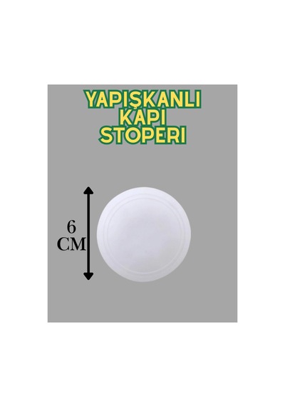 Yapışkanlı Kapı Kolu Stoperi Beyaz - Duvar Koruyucu Tampon Silikon Kapı Arkası Stopu-boya Koruyucu Disk Stoper-kapı Çarpma Engelleyici