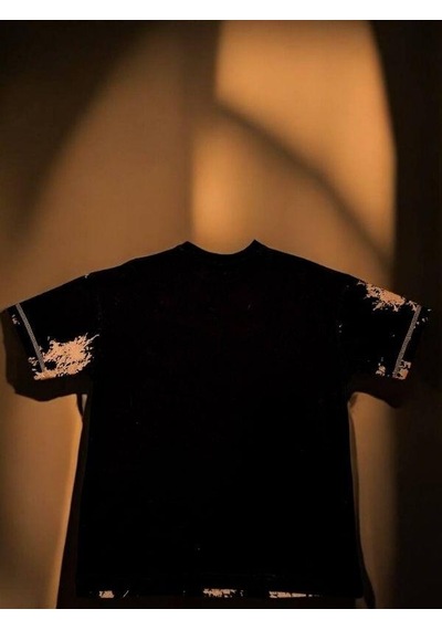 Carinos Erkek Çocuk Batik Desenli Oversize Tshirt-14552 SIYAH