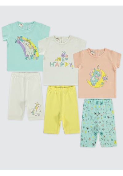 Civil Baby Kız Bebek 3'lü Takım 6-18 Ay Renkli Çok Renkli