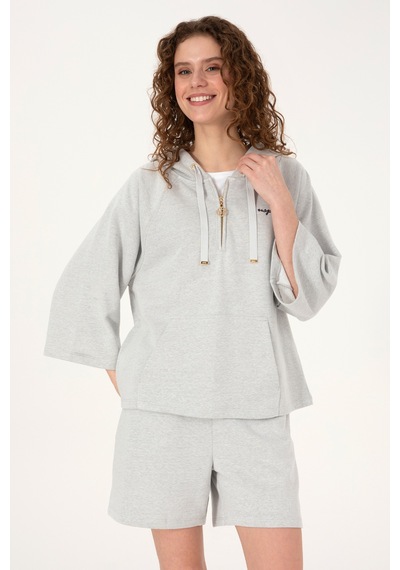 U.S. Polo Assn. U.s. Polo Assn. Kadın Gri Melanj Sweatshirt 50319959-vr086