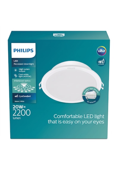 Philips 20w 4000k Ilık Beyaz 2100 Lümen Meson Comfortable Led Spot Armatür 190mm Dış, 175mm Delik Çapıdır