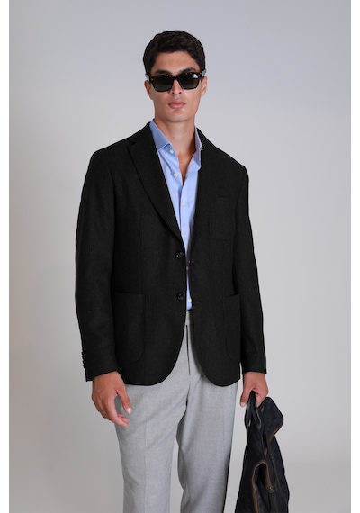 Lufian Dor Spor Erkek Blazer Ceket Slim Fit Siyah Siyah 112140204100100 Siyah