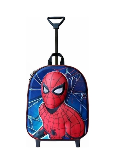 Dzc Kuzenler Avm Anaokulu Kreş Çocuk Valiz Sırt Çantası Çekçekli Spiderman Tekerlekli