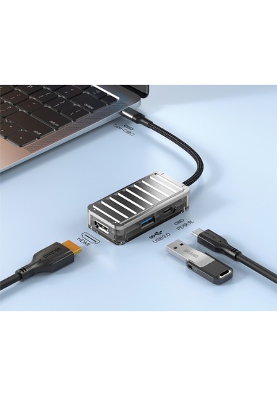 3'ü 1 Arada Type-c To Hdmı 4k Usb 3.0 Pd 100w Şarj Destekli Hub Adaptör
