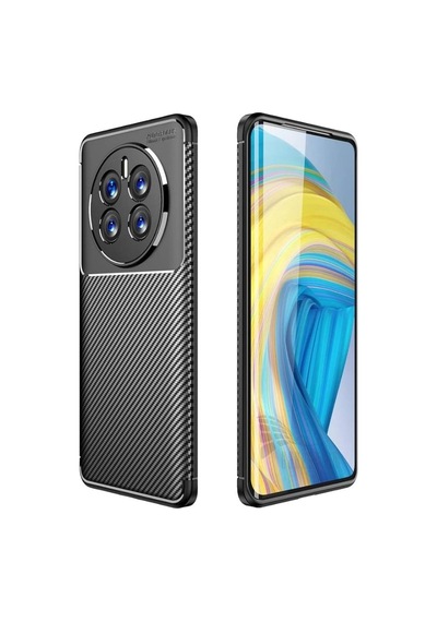 Realme 12 Pro Plus Uyumlu Silikon Kılıf Karbon Desenli Kamera Korumalı Autofocus Kapak Siyah Siyah