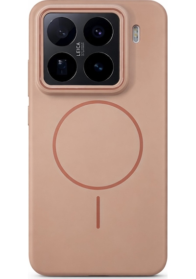 Mi 15 Pro Uyumlu Kamera Çıkıntılı Magsafe Wireless Şarj Özellikli Sert Sararmaz Silikon Kılıf Gold
