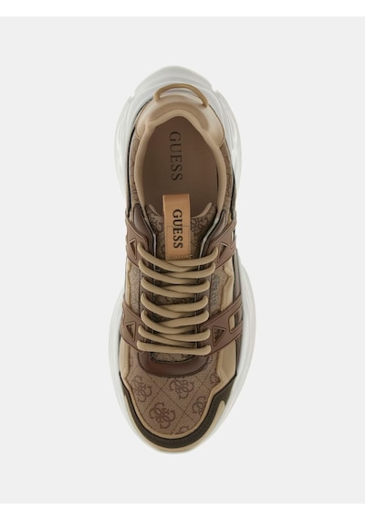 Guess Belluno Deri Erkek Sneaker Ayakkabı Fmpbeufal12 Kahverengi