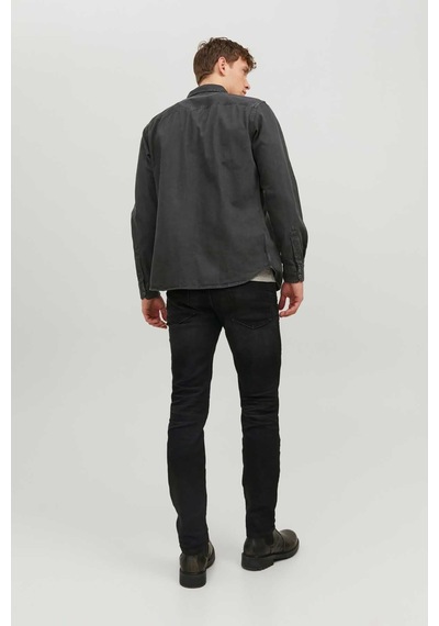 Jack & Jones Erkek Jjesheridan Dar Kesim Kot Gömlek 12138115 Siyah