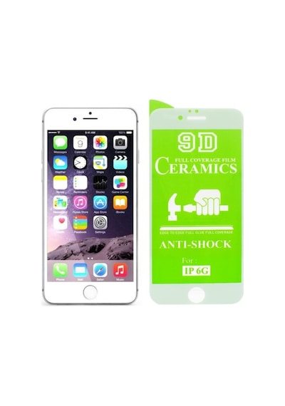 Apple Uyumlu   iPhone 6 Plus Tam Kaplayan Ekran Koruyucu 9D Seramik Cam (424061415)
