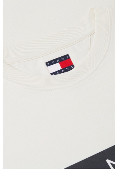Tommy Hilfiger Tjm Reg Bıg Flag Ss Tee Ext Erkek Bej T-shirt - Dm0dm22645