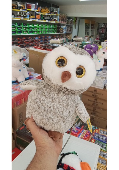 Oyuncak Peluş Uyku Arkadaşlari İkili Set Parıltılı Gözlü Baykuş Ve Atkılı Penguen Herbiri 30 Cm