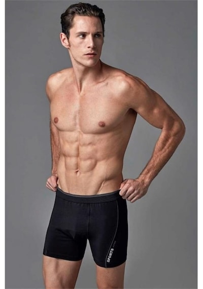 Eros Ers014 Compact Renkli Boxer - Siyah