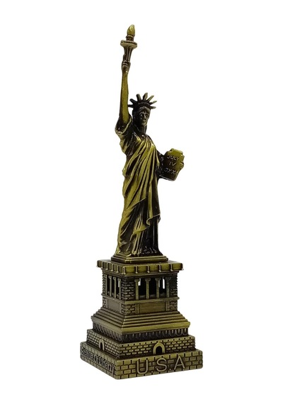 Vintage Metal Usa Özgürlük Heykeli Biblo Antik Bronz 15 Cm
