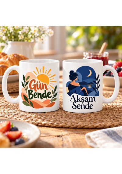 Bezos Günden Akşama 2'li Porselen Kupa Seti - Model 596 Nxrlvng