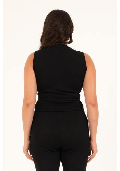 Myline Basic Kolsuz Triko Top-siyah Siyah