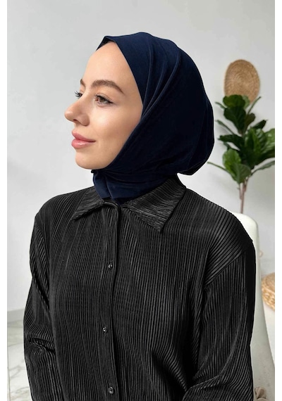Kahijab Çıtçıtlı Bone - Koyu Lacivert - Standart Lacivert