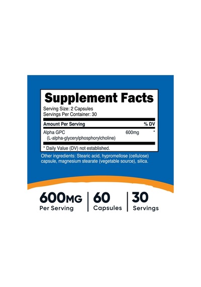 Nutricost Alpha Gpc 600mg, 60 Vegetarian Capsules - Non-gmo And G
