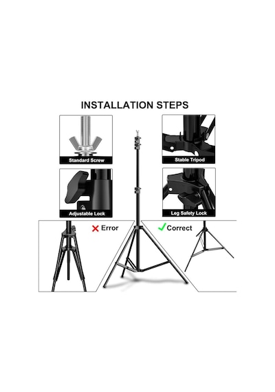 2,6 X 3 M / 8,5 X 10 Ft Taşıma Çantalı Ayarlanabilir Fotoğraf Standı Arka Plan Destek Sistemi K Standart