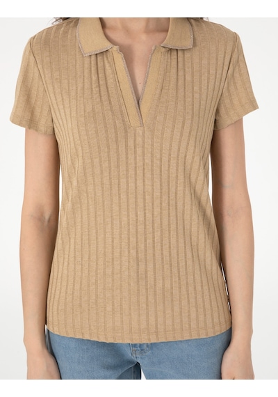 Pierre Cardin Kadın Bej Tişört Basic 50306039-vr011 Bej