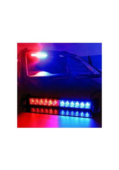 S12 Cam İçi Vantuzlu PolisLambası 12 Ledli Kırmızı Mavi Çakmaklık Girişli (00) (ŞüsCarOto Aksesuar)