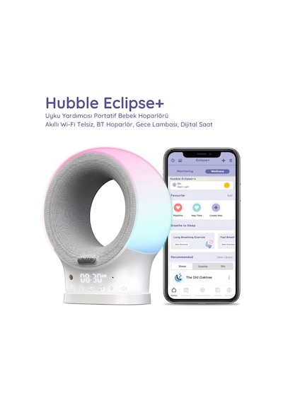 Hubble Eclipse Plus Bebek Telsizi Ninni Çalar Bluetooth Speaker Gece Lambası Gri / Gri