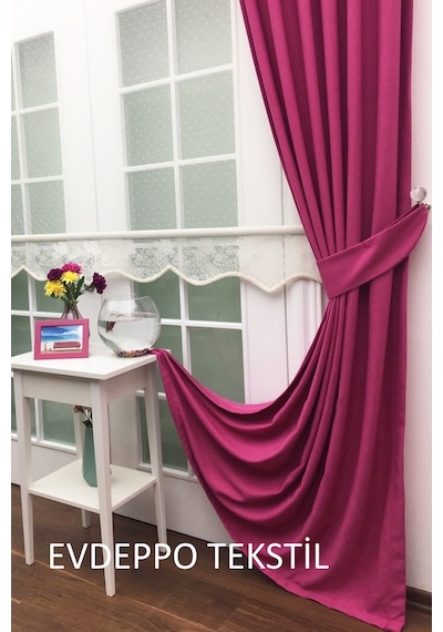 Taç Soft Fuşya Fon Perde Fuşya