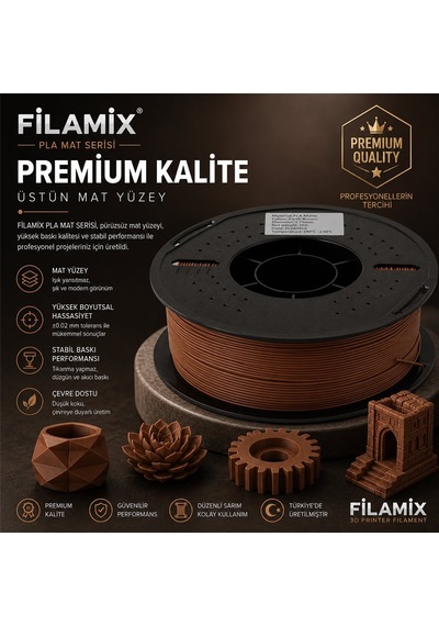Filamix Pla Mat Toprak Kahverengisi Filament 1.75mm 1kg Mat Yüzey