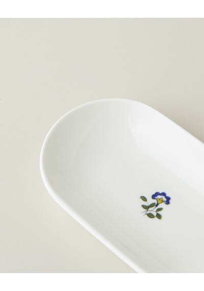 English Home Talavera Garden Porselen Kayık Tabak 15 Cm Beyaz - Lacivert