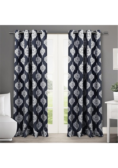 Özel Ev Madalyon Oda Karartma Halkası Üst Perde Paneli Çifti, 132 Cm X 274 Cm, Siyah İnci