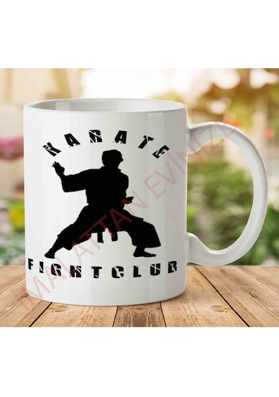 1-1090 Karate Fight Club İki Tarafı Baskılı Kupa Bardak.jpg Çok Renkli