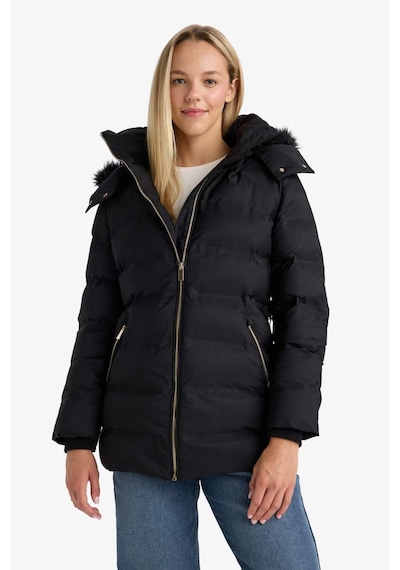 Defacto Su Geçirmez Regular Fit Kapüşonlu Parka F7424ax26spbk27 Siyah-bk27