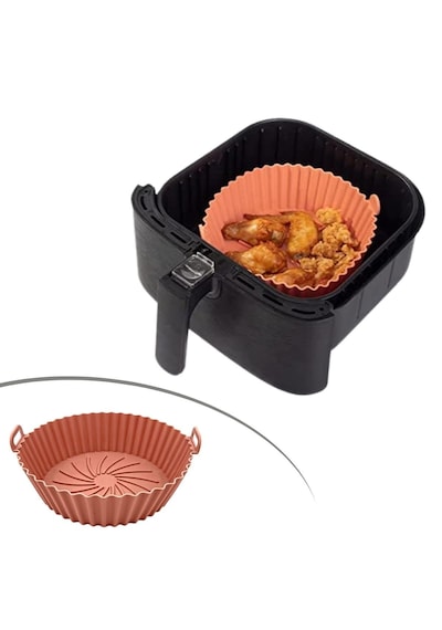 Lunaev Renkli Isıya Dayanıklı Yıkanılabilir Silikon Fırın Ve Airfryer Yuvarlak Model Pişirme Matı 20