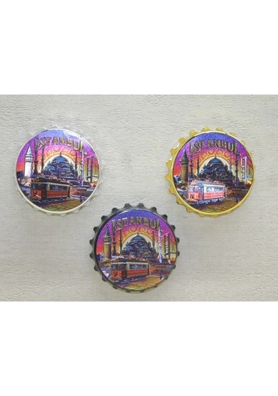 Mey İthalat İstanbul Temalı Gazoz Kapağı Magnet - Model 4