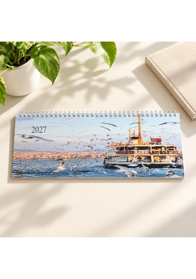 Lizy 2027 Spiralli Masa Takvim 12x33 Cm Manzara